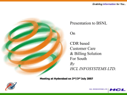 CDR billing Presentation by HCL for South Zone