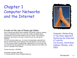Chapter 1 Computer Networks and the Internet