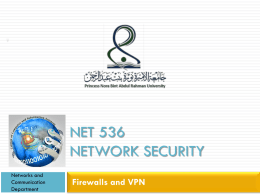 Firewalls and VPN