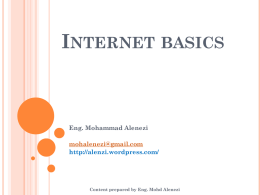 Internet - Eng. Mohd Alenzi