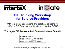 SIP Trunking - Ingate Systems