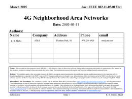 4G Neighborhood Area Networks