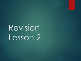 Revision Lesson 2 - TeachMeComputing