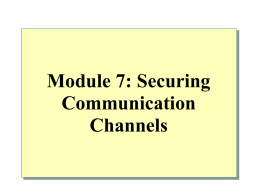 Module 7. Securing Communication Channels
