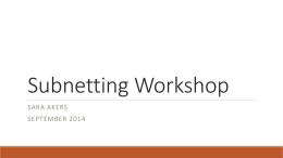Subnetting Workshop