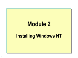 Installing Windows NT