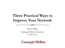 Three Practical Ideas for Improving Your Network
