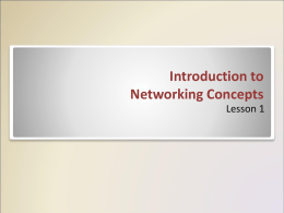 Chapter 1 - Introduction to Networking Concept