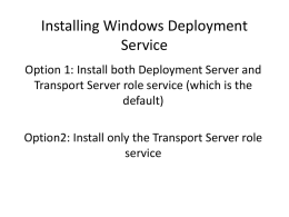 Installing Windows Deployment Service