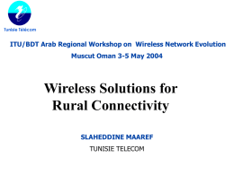 Wireless Solutions for Rural Connectivity - ITU