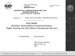 Weather information communications flight testing via VDL