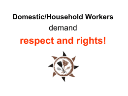 Domestic/Household Workers - International Domestic Workers