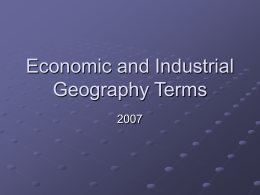 Economic and Industrial Geography Terms