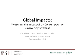 Measuring the Impact of UK Consumption on Biodiversity
