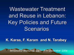Wastewater Treatment and Reuse in Lebanon: Key Policies