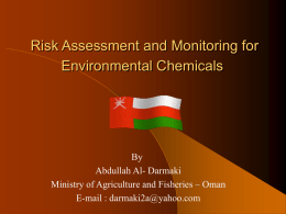 Risk Assessment and Monitoring for Environmental Chemicals