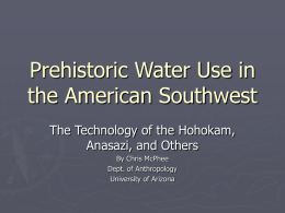 Prehistoric Water Use in the Southwest