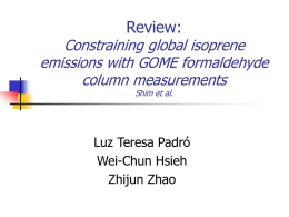 Review: Constraining global isoprene emissions with GOME