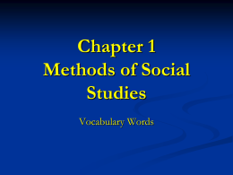 Chapter 1 Methods of Social Studies