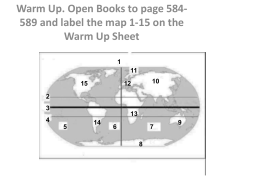 Warm Up. Open Books to page 584-589 and label the