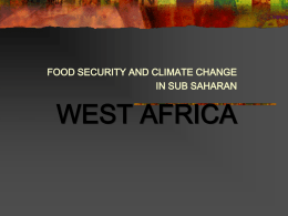 food security and climate change in sub saharan west africa