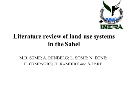 Literature review of land use systems in the Sahel - LaSyRe