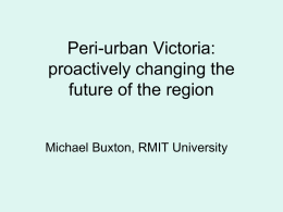 Peri-urban Victoria - proactively changing the future of the region