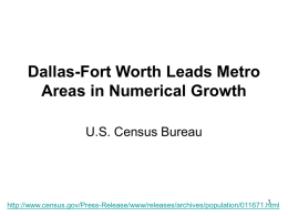 Dallas-Fort Worth Leads Metro Areas