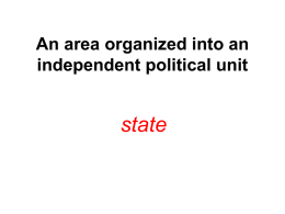 An area organized into an independent political