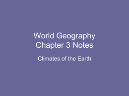 World Geography Chapter 3 Notes
