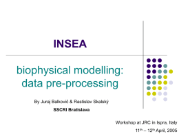 Biophysical modelling: data pre