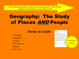 Geography: The Study of Places AND People