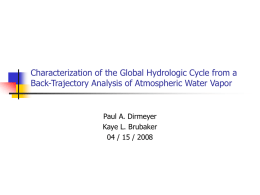 Characterization of the Global Hydrologic Cycle from a Back