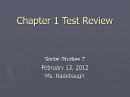 Chapter 1 Test Review - Lake Mills Area School District