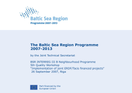 BSR Programme 2007-2013