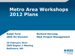 Metroplitan Area Workshops