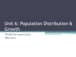 Unit 6: Population Distribution & Growth