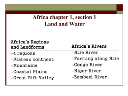 Africa chapter 1, section 1 Land and Water