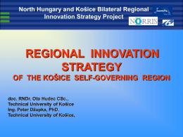 1. Proposal of Pilot Projects within the Košice Self-governing
