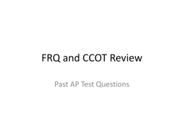 Practice CCOT and FRQ