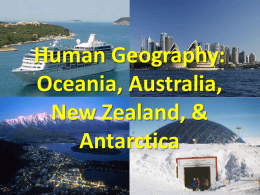 Human Geography: Oceania, Australia, New