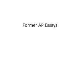 Former AP Essays
