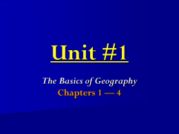World Geography - Unit #1 - PPT Notes