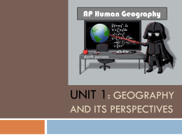 Unit 1: Geography and its perspectives