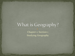 What is Geography? - North Plainfield School District