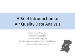 A Brief Intoduction to Air Quality Data Analysis (ppt file)