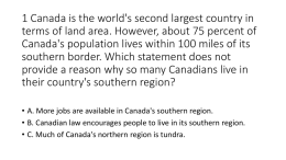 Canada Geography and Separatists Quiz