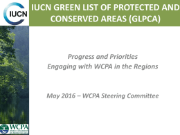 IUCN GREEN LIST OF PROTECTED AND CONSERVED AREAS