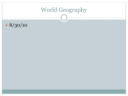 What in the world is Geography anyway?