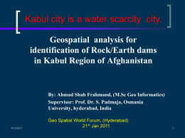 GIS and Water Resource Management (A case study of Kabul and
